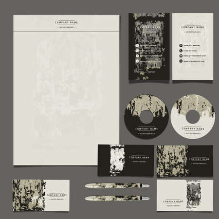 Vector brand book, corporate identity for the company with elements of grunge and aging, vintageのイラスト素材