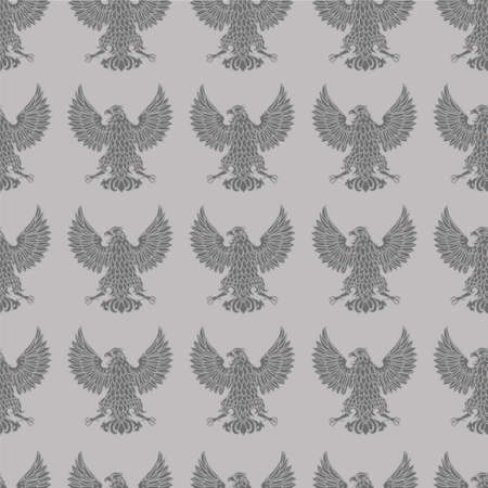 vintage Royal vector seamless texture with eagle patternのイラスト素材
