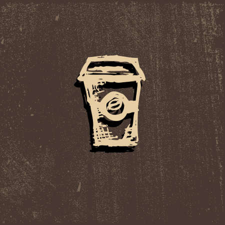 Vector icon of coffee Cup, coffee, beverage, aroma coffee, smoke, steam from coffee, hot coffeeのイラスト素材
