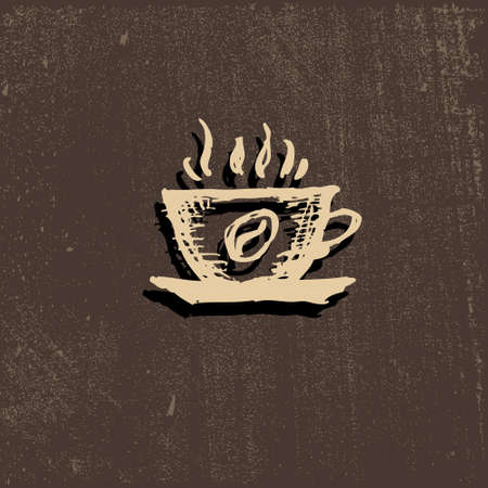 Vector icon of coffee Cup, coffee, beverage, aroma coffee, smoke, steam from coffee, hot coffeeのイラスト素材
