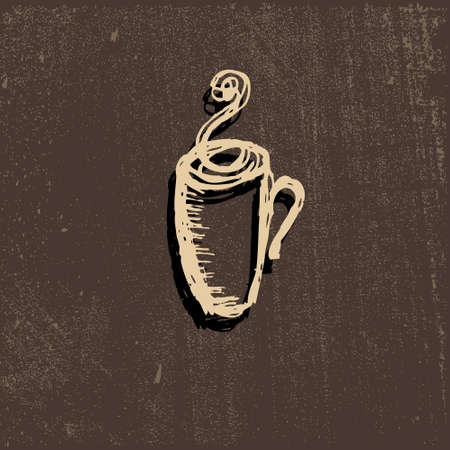 Vector icon of coffee Cup, coffee, beverage, aroma coffee, smoke, steam from coffee, hot coffeeのイラスト素材