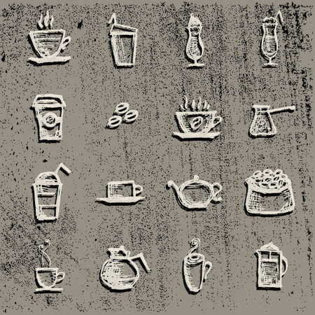 Vector for restaurants, coffee, Turk coffee,coffee Cup, hot drink,coffee beansのイラスト素材