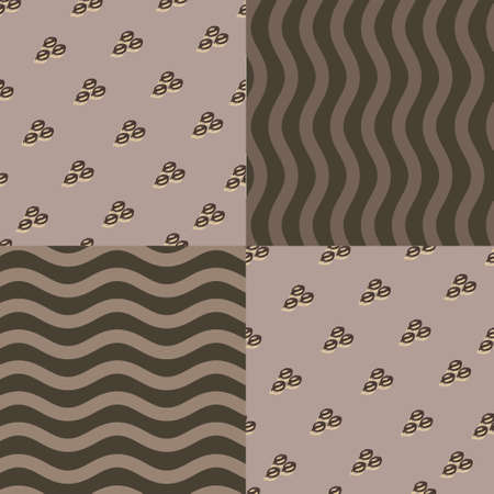 Vector seamless pattern of coffee beans,  seamless texture of coffeeのイラスト素材