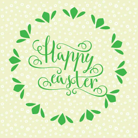 Easter vector bright illustration postcard a happy Easter greeting cards, labels, hand calligraphic font with happy Easter text, easter backgroundのイラスト素材