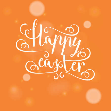 Easter vector bright illustration postcard a happy Easter greeting cards, labels, hand calligraphic font with happy Easter text, easter backgroundのイラスト素材