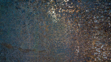 Rusty metal wall texture background, old sheet of iron covered with rust