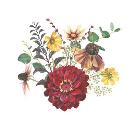 cut out botanical elements for creating patterns, cards, invitations and elegant packaging in boho and folk styleの写真素材