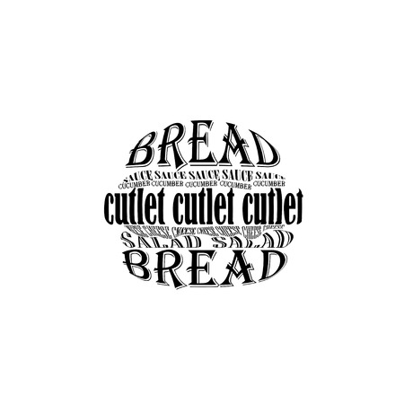 Poster lettering burger, hand drawn typography poster.のイラスト素材