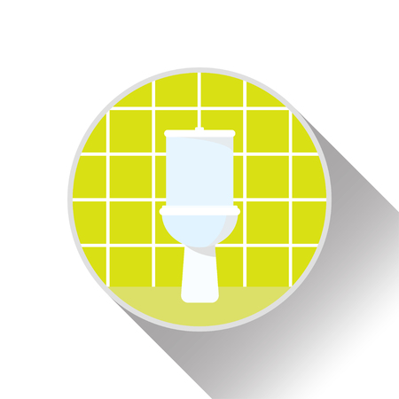 Icon, logo. Interior of bathroom with toilet, Vector illustration.のイラスト素材