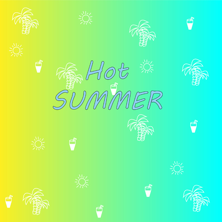 Hot Summer. relaxing sunny beach pattern background. Vector illustration of a gradient.のイラスト素材