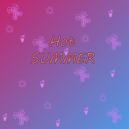 Hot Summer. relaxing sunny beach pattern background. Vector illustration of a gradient.のイラスト素材