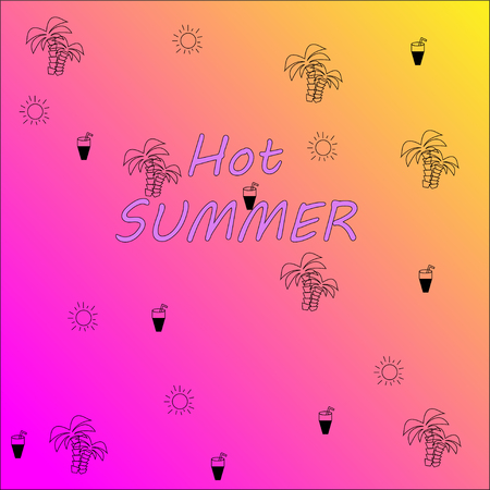 Hot Summer. relaxing sunny beach pattern background. Vector illustration of a gradient.のイラスト素材