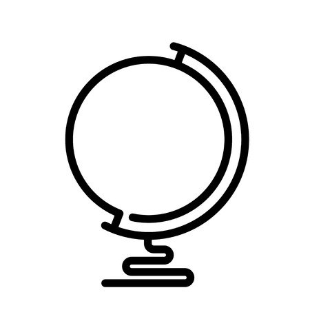 Globe line icon, outline vector illustration, linear , isolated on whiteのイラスト素材