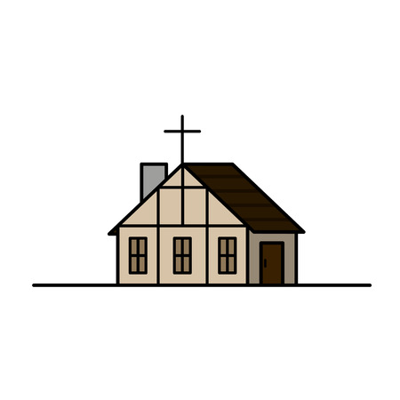 Vintage Medieval Historical House and . Illustration. Vector graphicsのイラスト素材