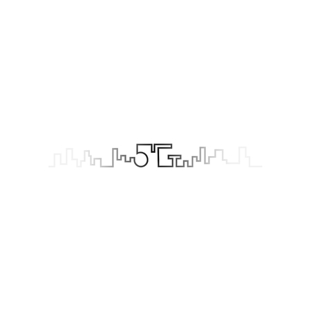 logo design 5g, made in one line with the outline of the cityのイラスト素材