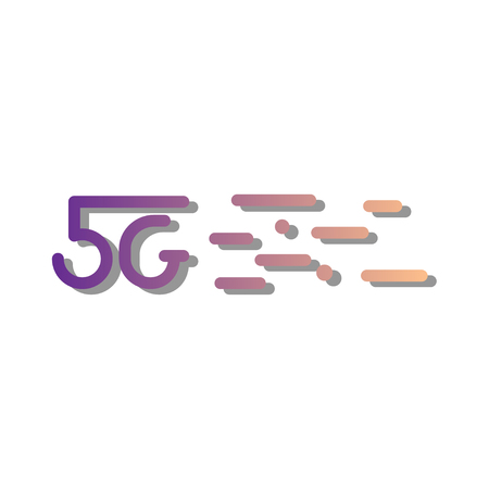 5g logo design, gradient, on white background. motion elementsのイラスト素材