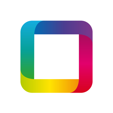Vector graphics. color square icon, gradient. white background for blank copy spaceのイラスト素材