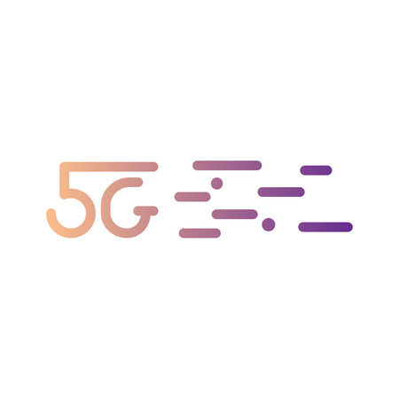 5g logo design, gradient, on white background. motion elementsのイラスト素材