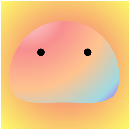 Vector illustration, cute cartoon slime with eyes, gradient.のイラスト素材