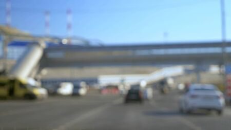 blurred background. the view from Windows of a moving vehicle on city streets