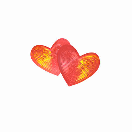 Two beautiful hearts isolated on the white background. Vector design element for greeting cards, banners and etc.のイラスト素材