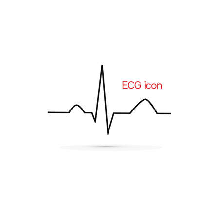 Electrocardiogram, ecg line, normal heart rhythm. Vector medical iconのイラスト素材
