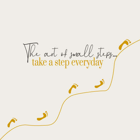 Positive motivational and inspirational poster small steps everyday on trendy coconut milk...