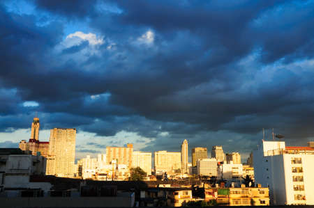 Cloudy scene of city before sun setのeditorial素材