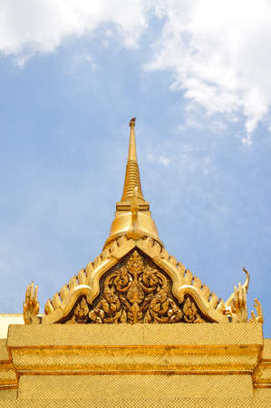 Stupa and church of Emerald Buddha temple in Thailandの写真素材