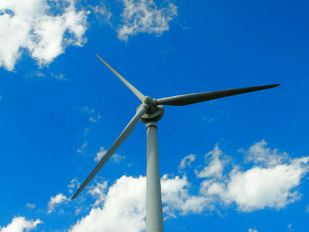 Big windmill in blue skyの写真素材
