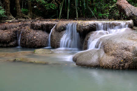 Waterfall of Erawan, Thailandの写真素材