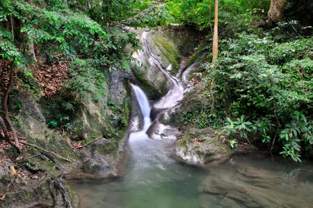 Waterfall of Erawan, Thailandの写真素材