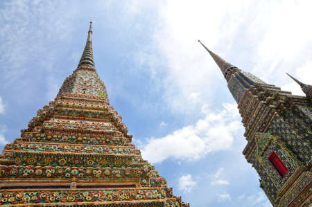 Stupa of Chetupon temple in Thailandの写真素材