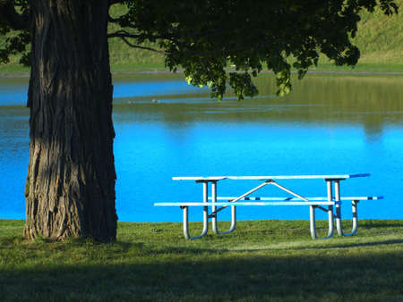 A seat at the pool sideの写真素材