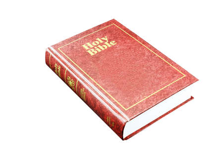 the holy bible on a white backgroundの写真素材