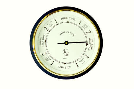a modern tide clock on a white backgroundの写真素材