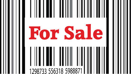 one barcode for sale on white backgroundのイラスト素材