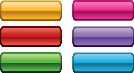 a set of buttons With Reflection on white backgroundのイラスト素材