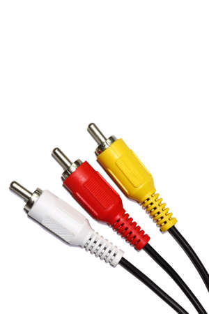 three cables on a white backgroundの写真素材