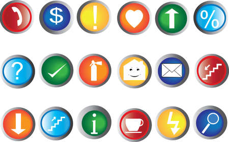 a set of 18 icon on white backgroundのイラスト素材