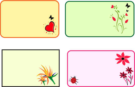 a set of four gift cardsのイラスト素材