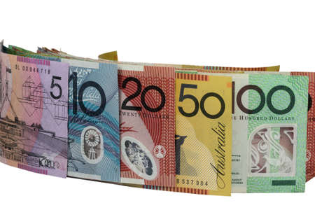 a few dollar notes on a whote background