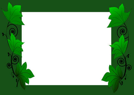 a vector of green leaves and borderのイラスト素材