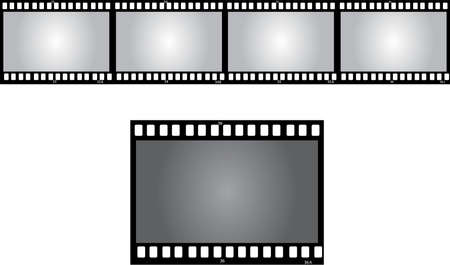 a roll of old negative on white backgroundのイラスト素材