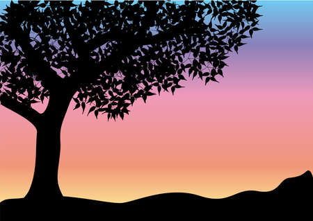 black tree glowing backgroundのイラスト素材