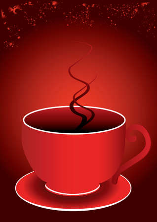 a single red cup and a red backgroundのイラスト素材