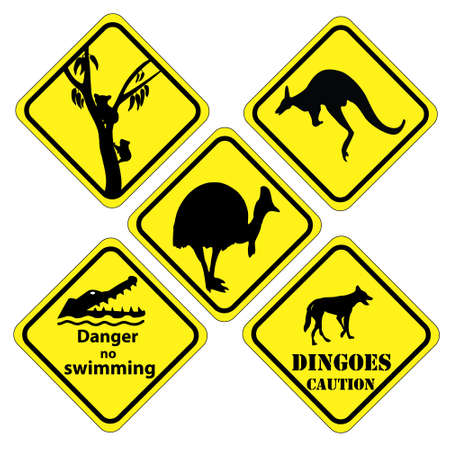a set of signs that is found in  different parts of Australiaのイラスト素材