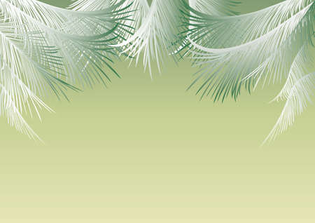 green background with silvery palm leaves and space for textのイラスト素材
