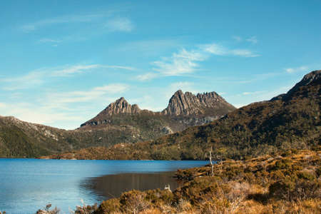View of Cradle Mountain in Tasmania Australiaの写真素材