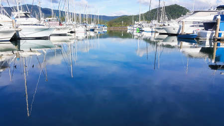 boats at Yorkeys Knob Marina Cairnsの写真素材